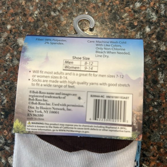 Unisex Socks - Bob Ross 2 pairs low cut new - Picture 2 of 3